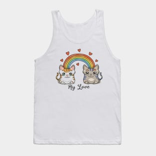 My Rainbow Cat is My Valentine Tank Top